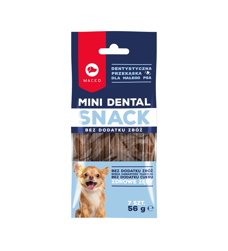 MACED Mini Dental Snack ohne Getreidezusatz 56 g Hund Hundefutter und Snacks Snacks für