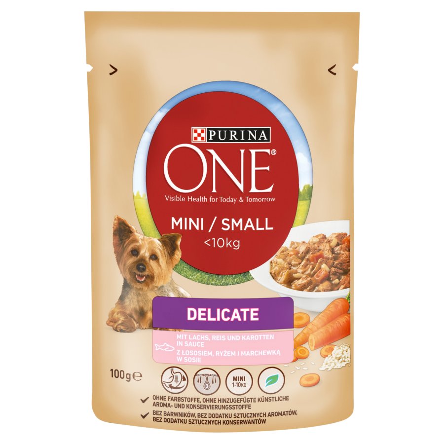 PURINA ONE Mini Active Hundefutter – Huhn & Reis, 8 X 800g Für Ausgewachsene Kleine Hunde