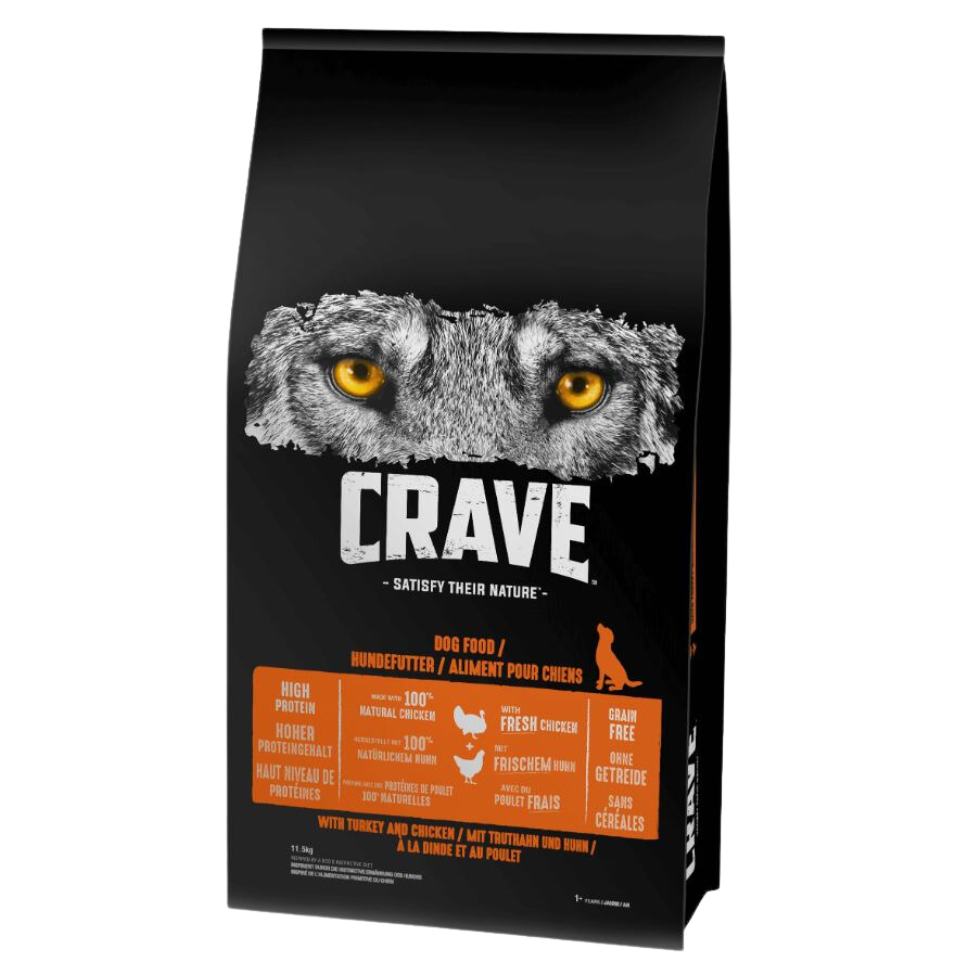 CRAVE Trockenfutter mit Pute und Huhn 11,5kg fr ausgewachsene Hunde ::  Hund :: Hundefutter und Snacks :: Hundefutter trocken :: FERA24.DE
