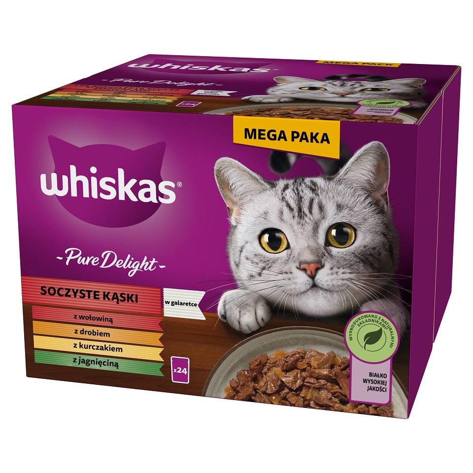 WHISKAS Adult Pure Delight Juicy Jellied Morsels 48x85 g Stücke mit