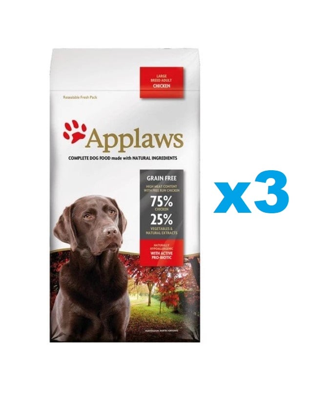 APPLAWS Adult Dog Large Breed Chicken 6 kg (3x2 kg) mit Huhn für ausgewachsene Hunde großer Rassen