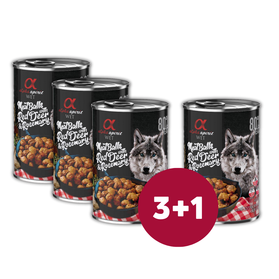 ALPHA SPIRIT Frikadellen mit Hirsch und Rosmarin 400 g (3 + 1 GRATIS ...