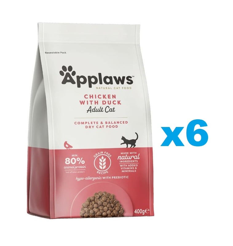 APPLAWS Cat Adult Chicken with Extra Duck 2,4 kg (6x400 g) Huhn und Ente für erwachsene Katzen
