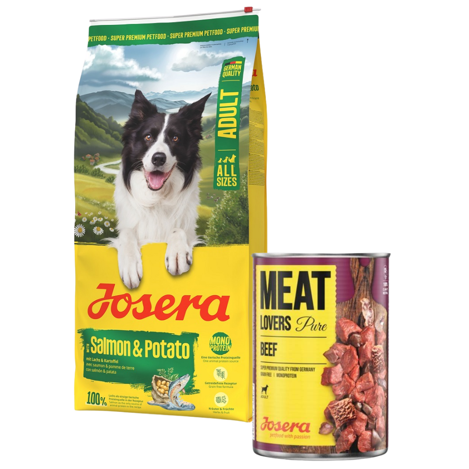 JOSERA Salmon and Potato Adult getreidefreies Futter fr Hunde mit  empfindlichem Magen 12,5 kg + 800g GRATIS :: Hund :: Hundefutter und Snacks  :: Hundefutter trocken :: FERA24.DE