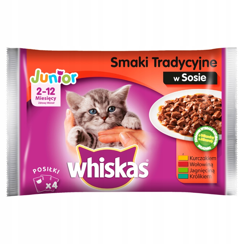 WHISKAS Junior Beutel 52x100g Traditionelle Geschmacksrichtungen