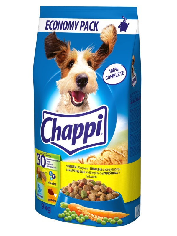Chappi mit Geflügel und Gemüse 9 kg Hund Hundefutter und Snacks