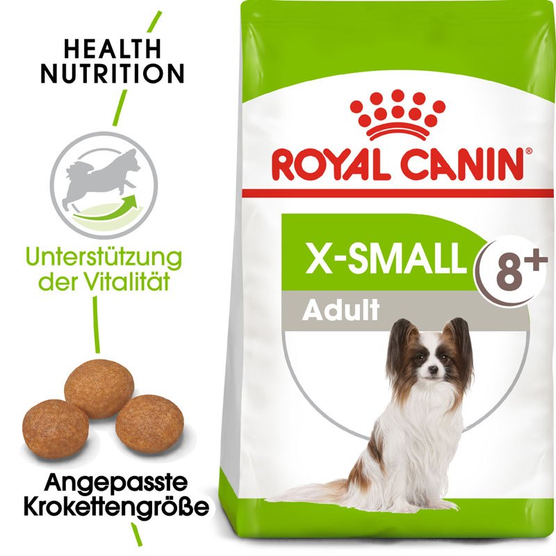 ROYAL CANIN X-SMALL Adult 8+ Trockenfutter für ältere sehr kleine Hunde ... - 3182550831352 1