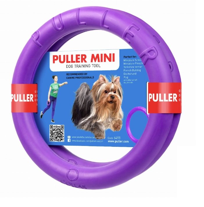PULLER Mini Dog Fitness Spielring für kleine Hunde, Doppelpack, 18 cm