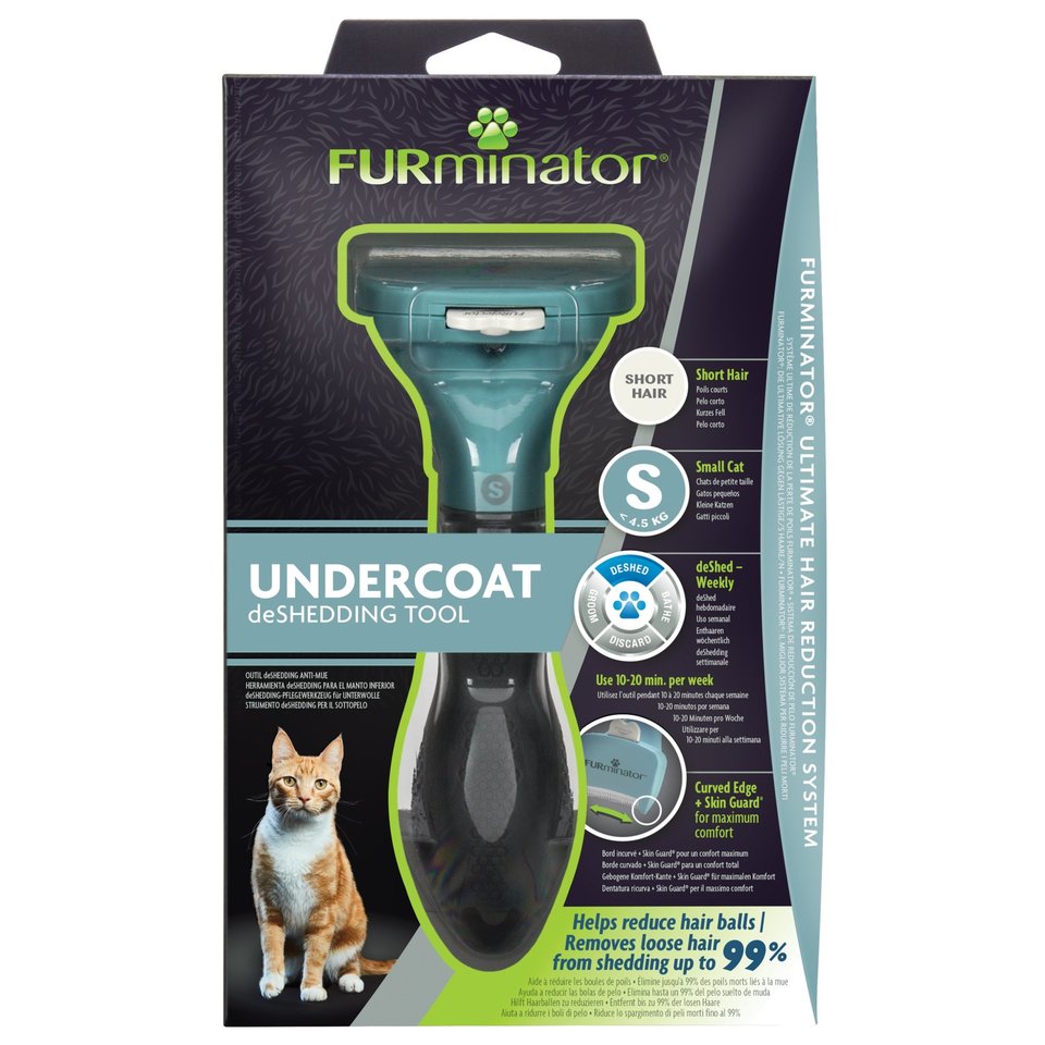 FURMINATOR deSheddingFellpflegewerkzeug für kurzhaarige kleine Katzen Katze Grooming und