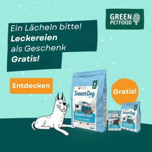 Aktion Green Petfood Trockenfutter für Hunde + 900g & Denties GRATIS -
