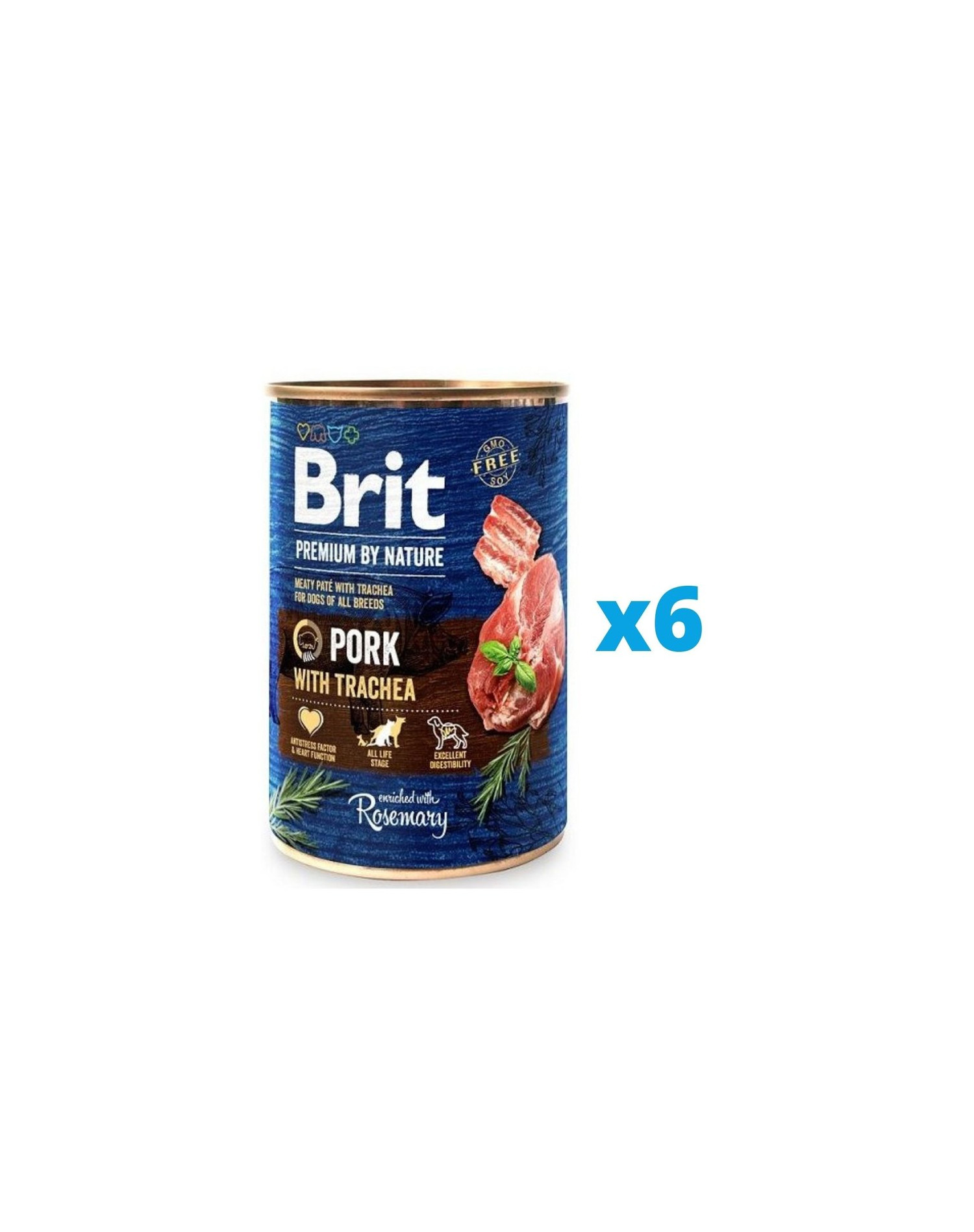 BRIT Premium by Nature Pork &amp; Trachea Schweinefleisch mit Luftröhre 6 x