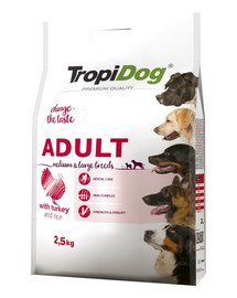 TROPIDOG Premium Adult M&L für mittlere & große Rassen mit Truthahn & Reis 2,5kg