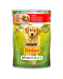 FRISKIES Vitafit Adult mit Rindfleisch und Kartoffeln in Bratensoße 20x100g Nassfutter für Hunde
