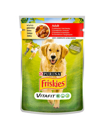 FRISKIES Vitafit Adult mit Rindfleisch und Karotten 20x100g Nassfutter für ausgewachsene Hunde