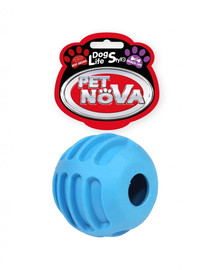 PET NOVA DOG LIFE STYLE Kauspielzeug Leckerlieball Rindfleisch Geschmack 6cm blau