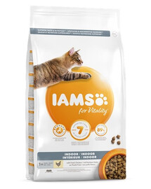 IAMS For Vitality Indoor Trockenfutter mit Huhn für ausgewachsene Katzen zu Hause 3 kg
