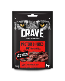 CRAVE 6 x 55g - Getreidefreies Hundeleckerli mit Rindfleisch