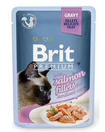 BRIT Premiumt Salmon Fillets in Gravy mit Lachs 24 x 85 g