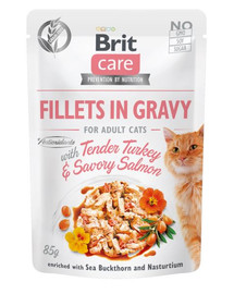 BRIT Care Fillets in gravy Tender Turkey & Savory Salmon 24 x 85 g