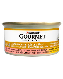 GOURMET Gold Lachs und Huhn in Sauce 24x85g Nassfutter für Katzen