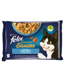 FELIX Sensations Saucen Geschmacksvielfalt aus dem Wasser (Sardine & Karotte, Seelachs & Tomate) 48x85g