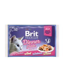 BRIT Premium Cat Pouch Dinner Plate Jelly 340 g (4 x 85 g)