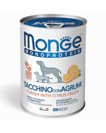 MONGE Dog Fruit Monoprotein Pute mit Reis und Orange 400 g