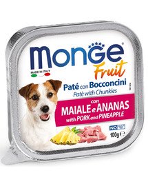 MONGE Fruit Dog Pastete mit Schweinefleisch und Ananas 100 g