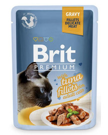 BRIT Premium Cat Pouch with Tuna Fillets in Gravy for Adult Cats 85g
