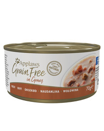 APPLAWS Cat Tin Grain Free 72x70g Nassfutter für Katzen - Rindfleisch in Sauce