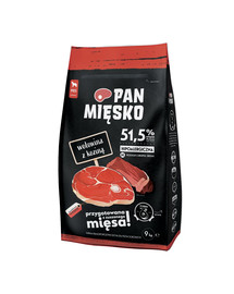 PAN MIĘSKO Rindfleisch mit Ziege für mittlere Rassen 9 kg