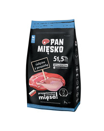 PAN MIĘSKO Kalbfleisch mit Wachtel für große Rassen 3 kg