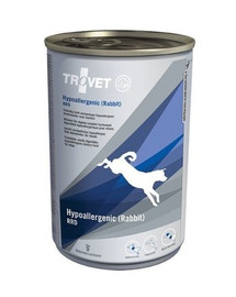 TROVET Hypoallergenic Rabbit RRD Nassfutter für Hunde mit Kaninchen 400 g