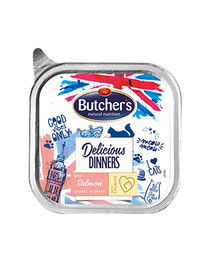 BUTCHER'S Classic Delicious Dinner Cat Stücke mit Lachs und Dill in Sauce 100 g