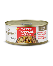APPLAWS Taste Toppers Hühnerbrust, Rinderleber, Kürbis in Brühe 156 g