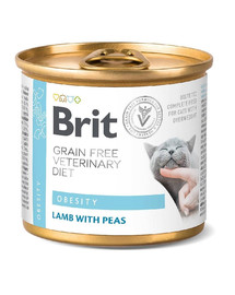 BRIT Vetrinary Diet Obesity Lamb&Pea Nassfutter für Katzen 200 g