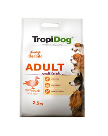TROPIDOG Premium Adult SMALL BREEDS with DUCK & RICE 8kg