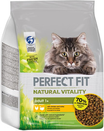 PERFECT FIT Natural Vitality mit Huhn und Truthahn für ausgewachsene Katzen 3 x 2,4 kg