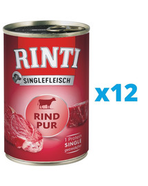 RINTI Singlefleisch Pure Monoproteinfutter für ausgewachsene Hunde 12 x 800 g
