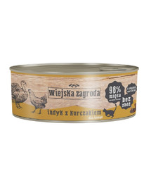 WIEJSKA ZAGRODA Kitten Truthahn und Huhn 85 g Dose für Kätzchen
