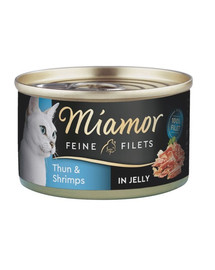 MIAMOR Feline Filets Thunfisch und Garnelen in eigener Sauce 100 g