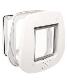 TRIXIE 4-Wege-Katzentür, für Glastür, 27 × 26 cm, weiß