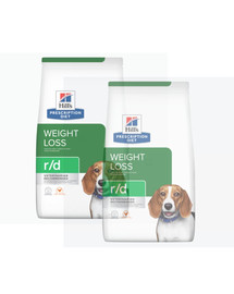 HILL'S Prescription Diet r/d Weight Reduction with Chicken Adult für übergewichtige Hunde 20 kg (2x10 kg)