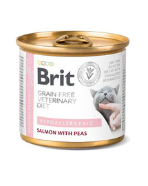 BRIT Veterinary Diet Hypoallergenic Salmon&Pea Nassfutter für Katzen 200 g