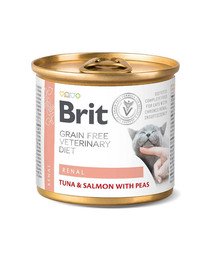 BRIT Veterinary Diet Renal Tuna&Salmon&Pea Nassfutter für Katzen 200 g