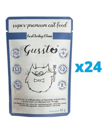 GGUSSTO Cat Fresh Turkey&Tuna FRISCHES TRUTHAHN UND THUNFISCH 24x85 g