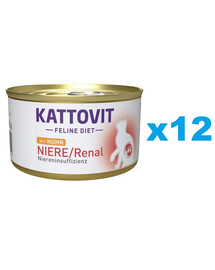 KATTOVIT Feline Diet Niere/Renal Huhn 12 x 85 g