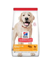 HILL'S Science Plan Canine Adult Light Large breed Chicken 18 kg für Hunde großer Rassen mit Huhn + 3 Dosen GRATIS