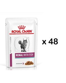 ROYAL CANIN Renal Feline Fish 48 x 85 g karma mokra dla kotów z przewlekłą niewydolnością nerek