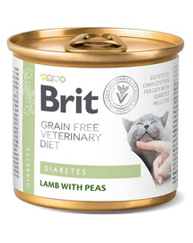 BRIT Veterinary Diet Diabetes Lamb&Pea für Diabetes mellitus für Katzen 12x200g